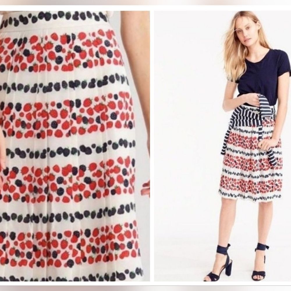 Jcrew Berry Pleated Skirt Size Tall 10